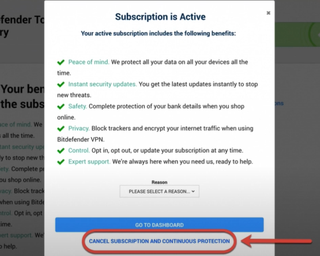 Click Cancel Subscription