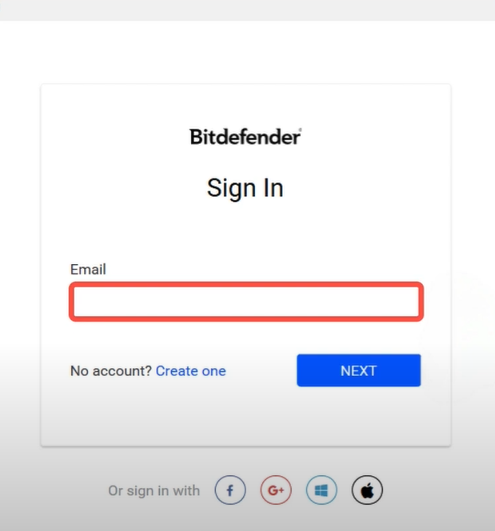 Visit official Bitdefender central account