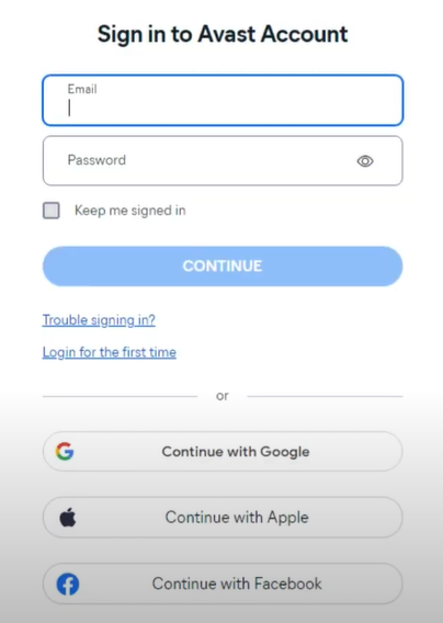Access the Avast Login Page