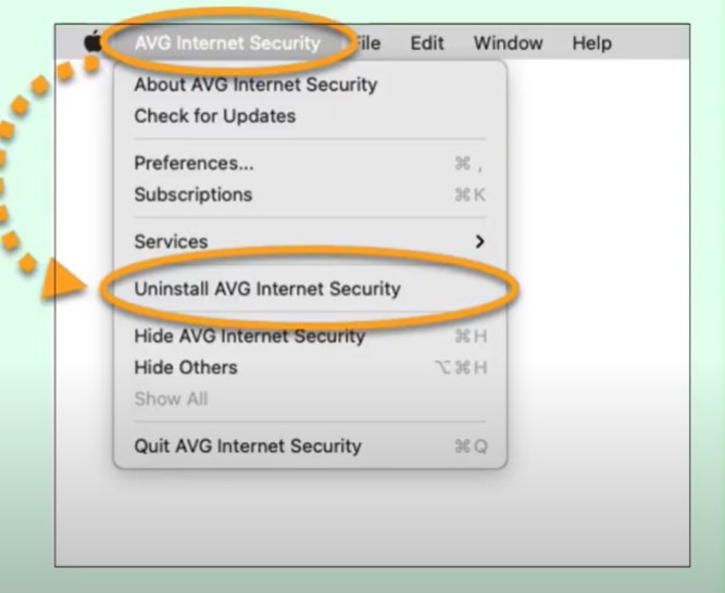 Uninstall AVG security