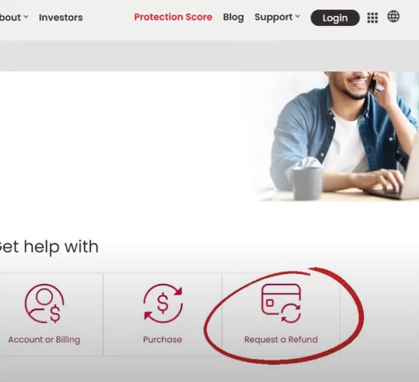 click on the option Request a Refund