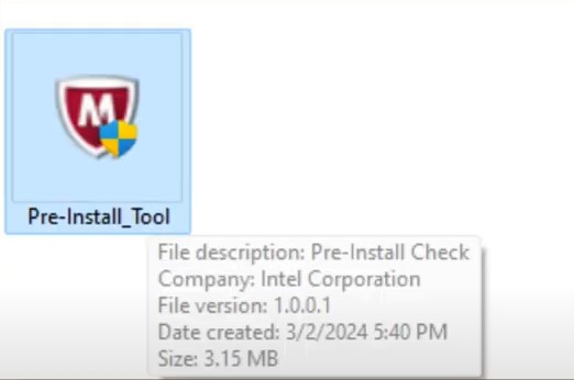 double-click on the downloaded Pre-Install_Tool.exe file