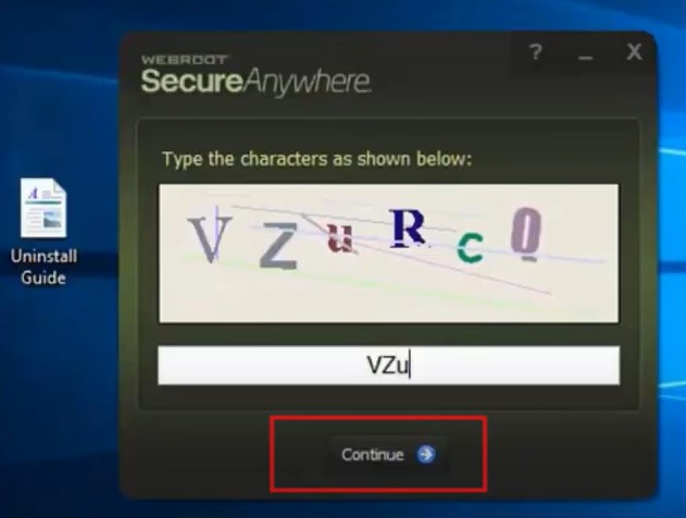 reCAPTCHA and click on Continue