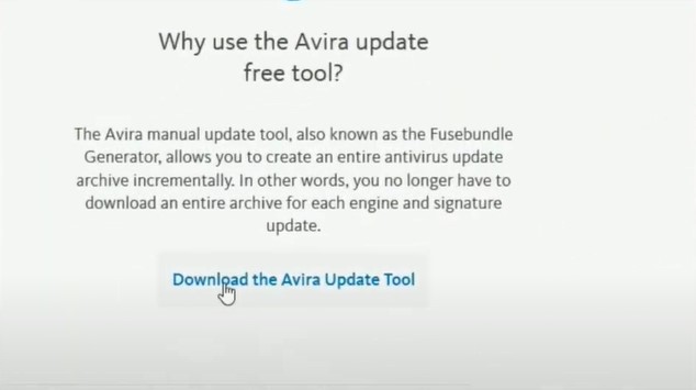 click download the Avira update tool