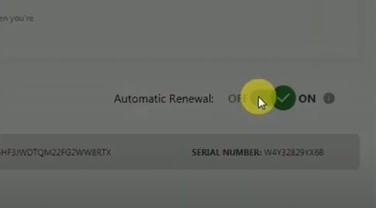 turn off Automatic Renewal