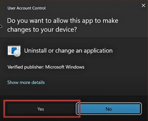 User Account Control prompt