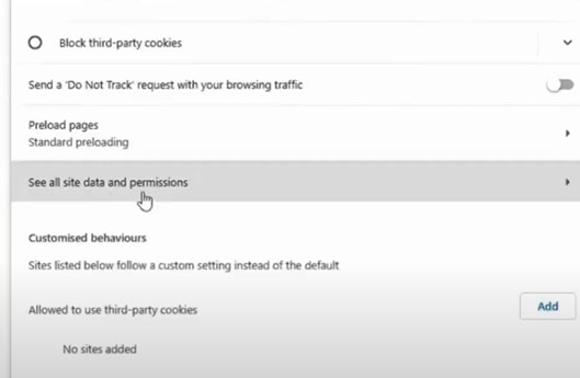 Site Data and Permissions