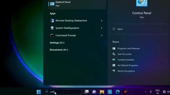 Click the Windows search bar