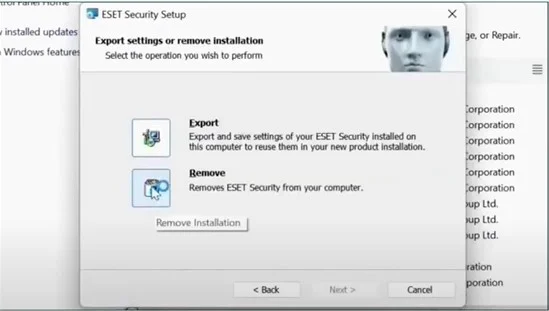 Click Next in the new ESET Security