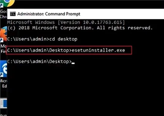 Enter esetunininstaller.exe 