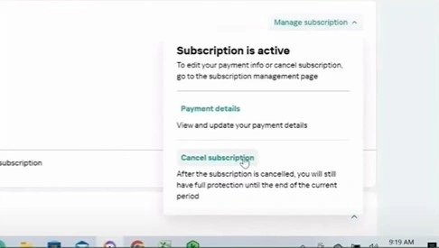 Click Manage Subscription