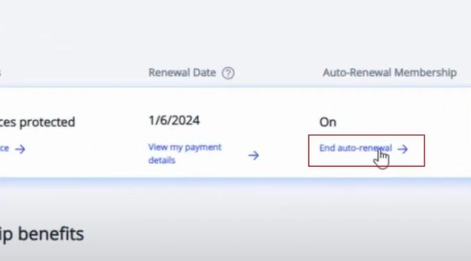 Click End Auto-Renewal