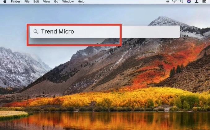 Open Spotlight and type Trend Micr