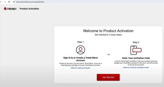 Trend Micro Activation Portal