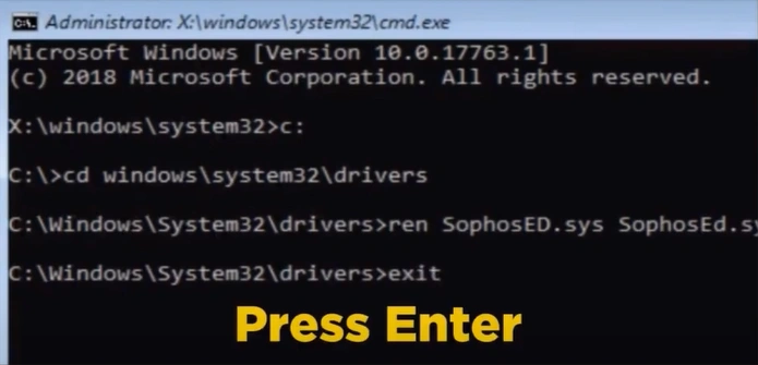 Type Exit, press Enter