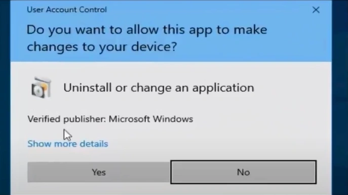 Click Yes to allow the app