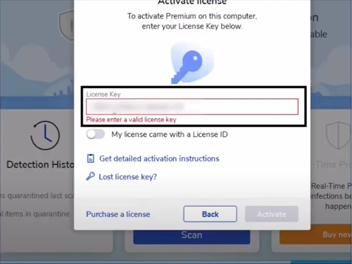 Enter the license key and verify 