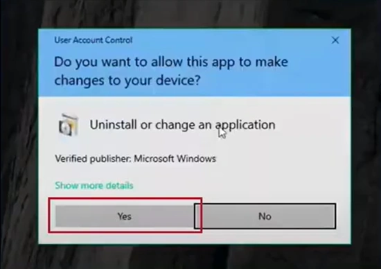  click Yes to allow.