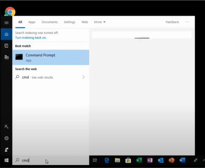 click Run as Administrator in the Command Prompt app result