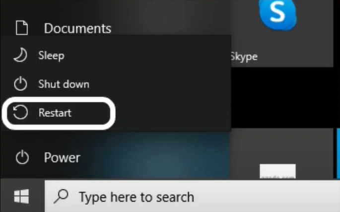close the window and restart the computer