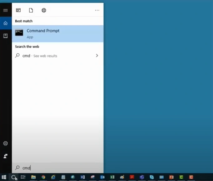 Click on the Windows search