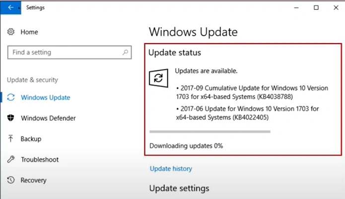 it’ll start downloading the update