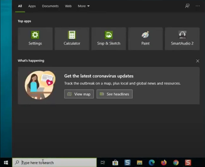 Click on the Windows search bar
