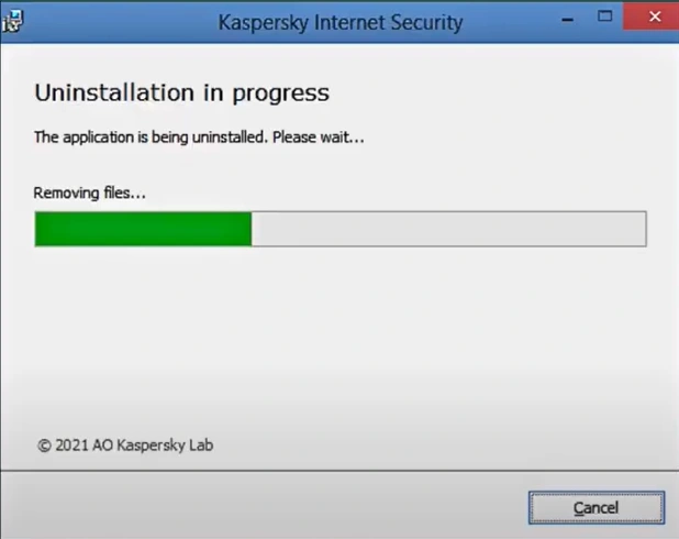 The program will start uninstalling