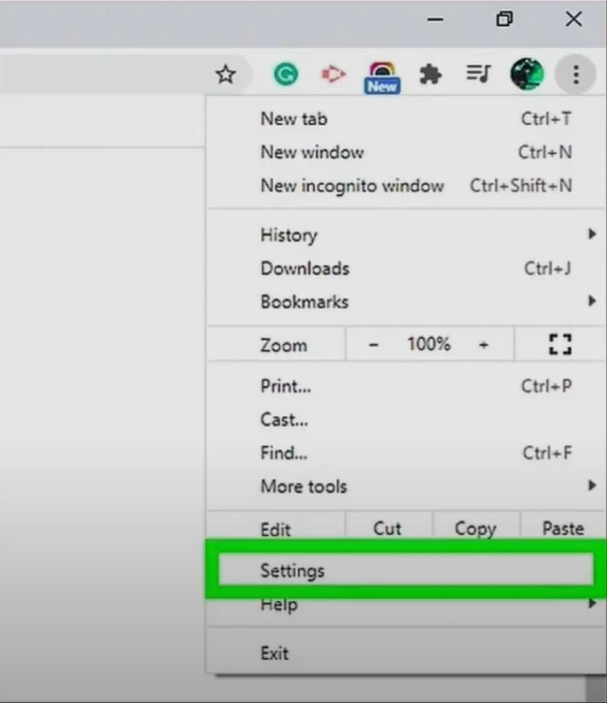 Click on Settings
