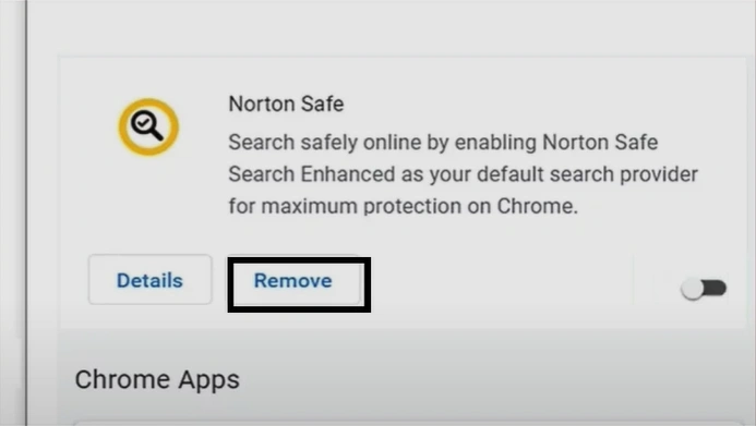 Find the Norton Safe Search extension
