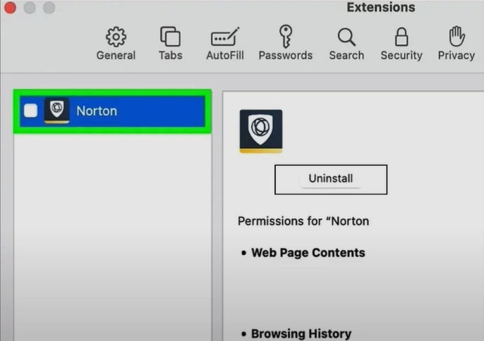 Select Extension and click
