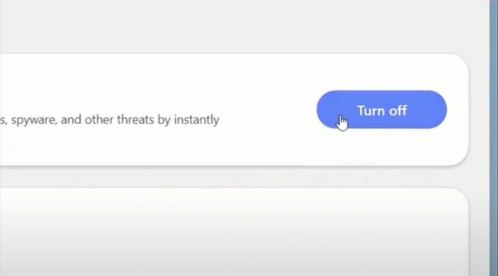 Click the Turn Off button