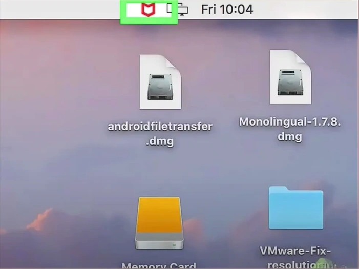 Click the McAfee icon