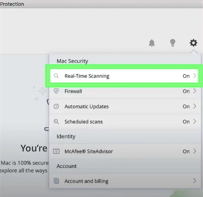 select Real-Time Scanning