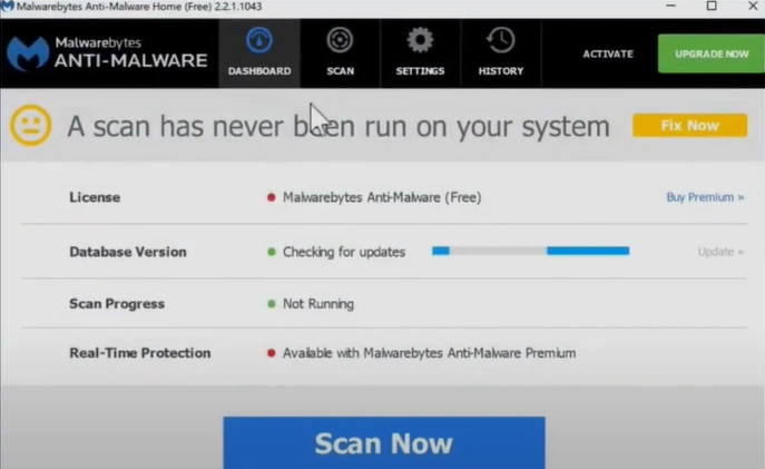 Open Malwarebytes and go to Settings