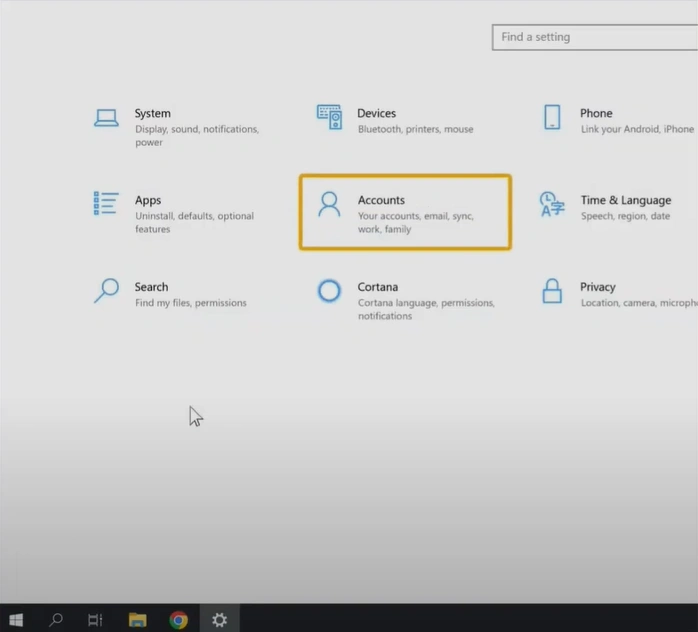 Go to Accounts and click Family