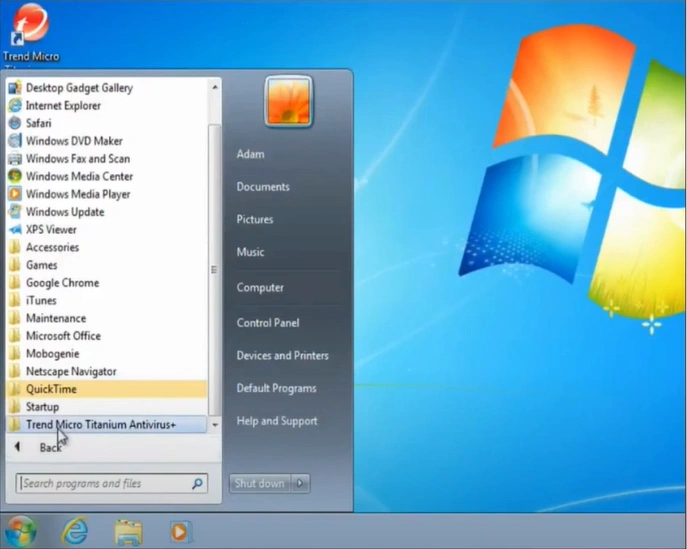 Click the Windows Start button