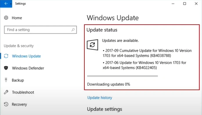 it’ll start downloading the update
