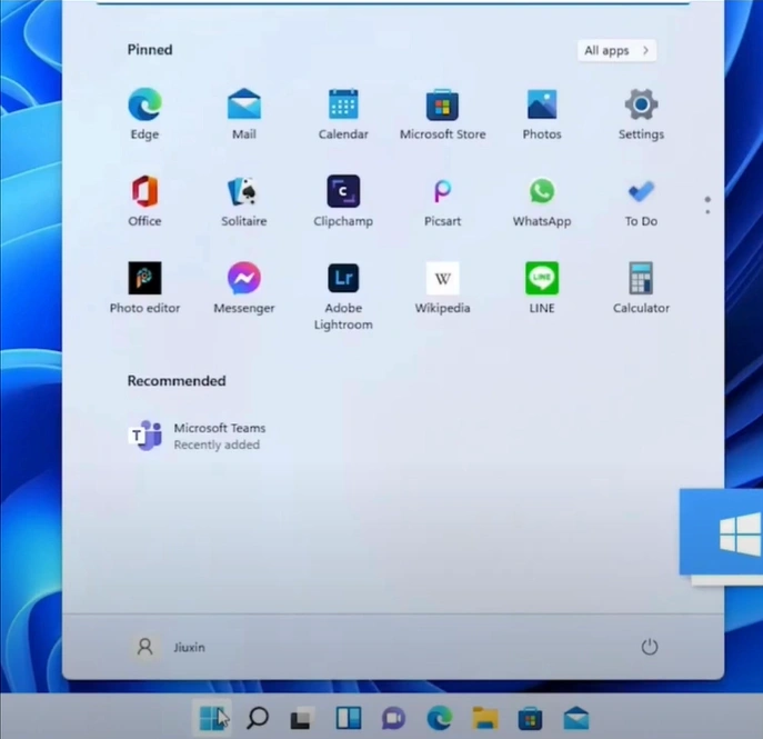Click the Windows start button