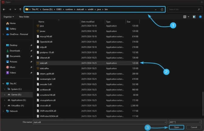 Find and select the file you want