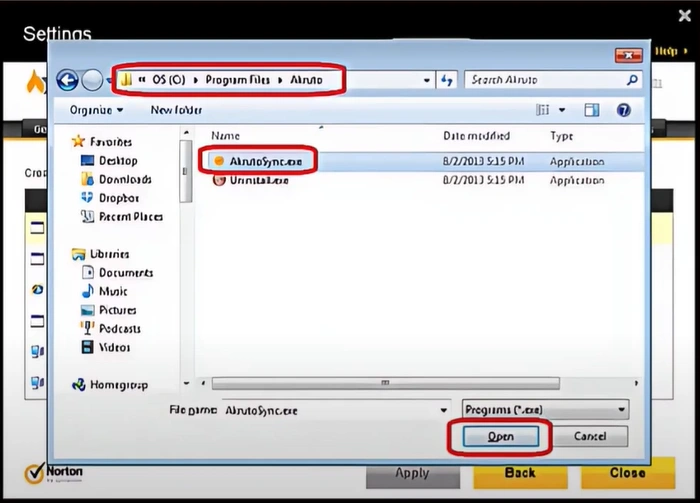 Select the program you want to add