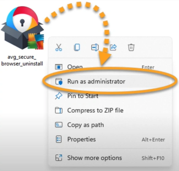 Right-click the downloaded file 