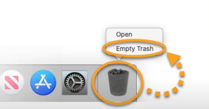 control-click the Trash icon