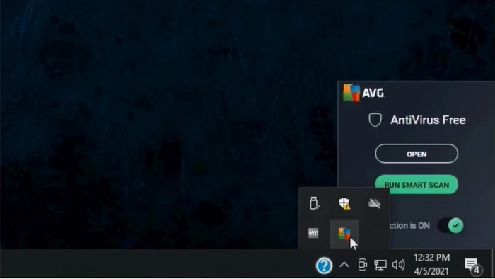 Click on the AVG Antivirus icon