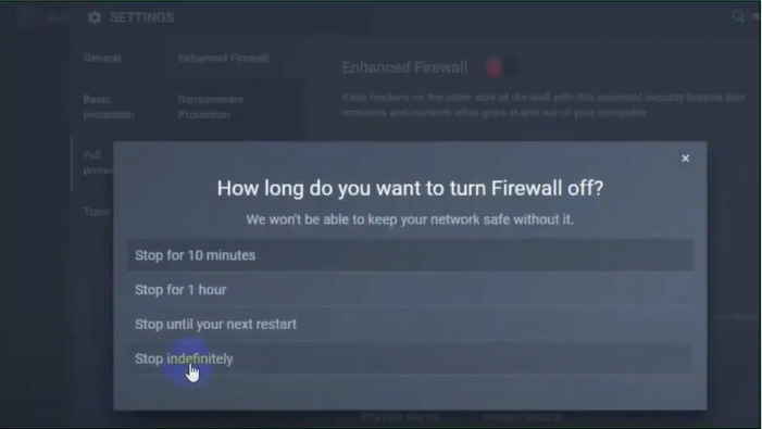 Select the duration for which you want the protection