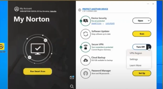 Click the dropdown menu