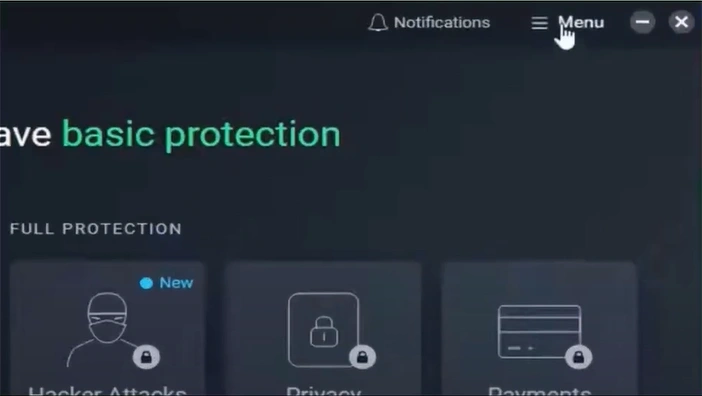 Click the Menu icon