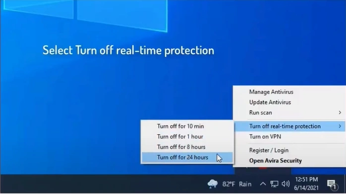 Turn off Real-Time Protection