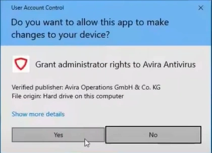 In the User Account Control window
