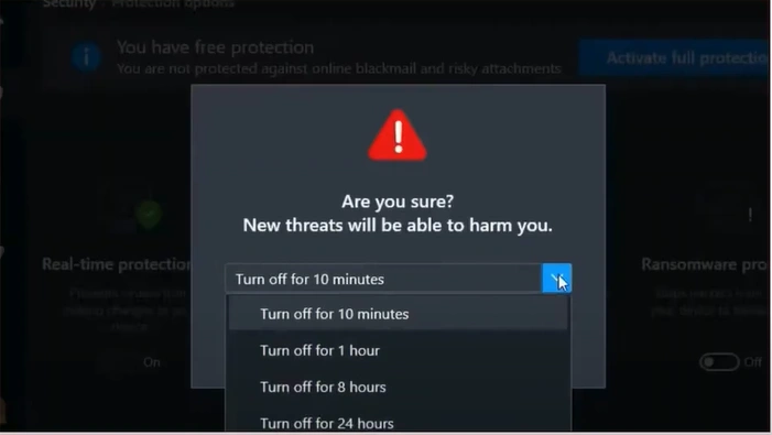 Select a period from the dropdown